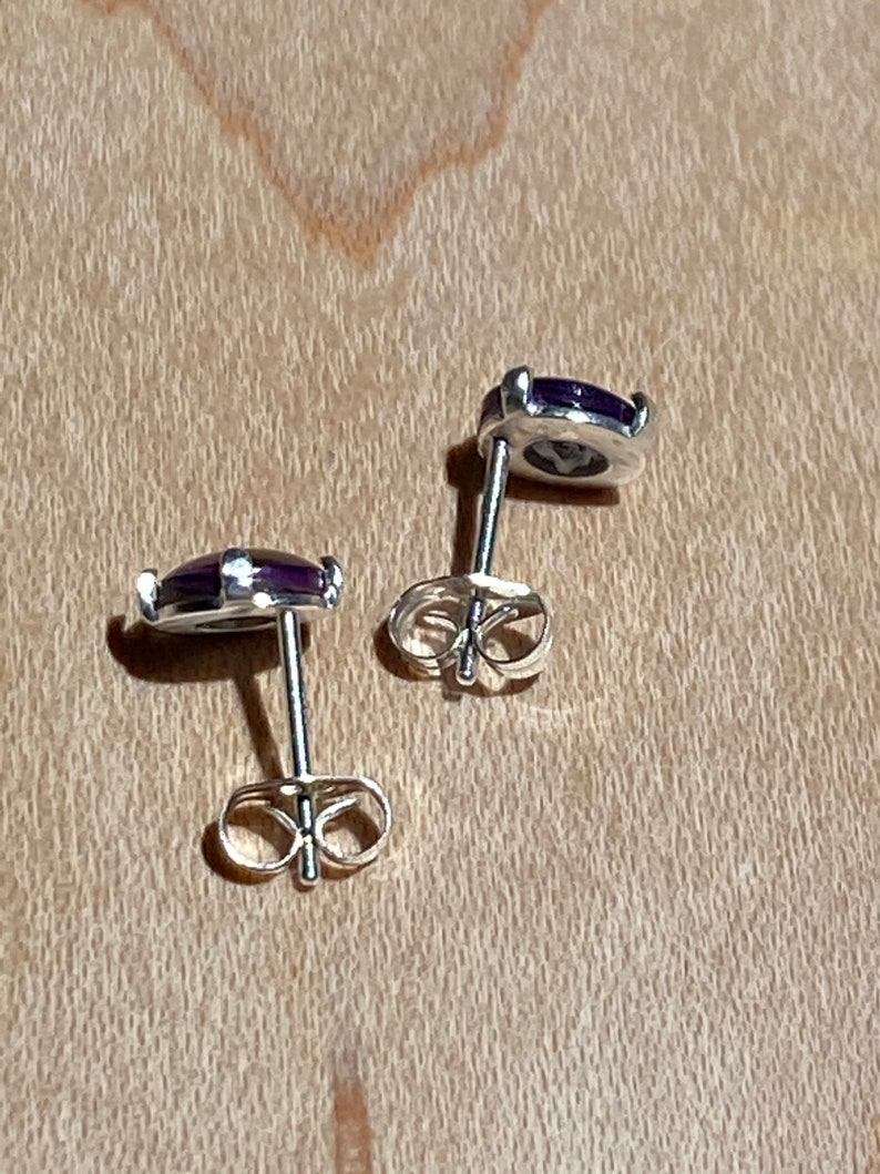 6mm Purple Paua Abalone Post Earrings with Sterling Silver image 6