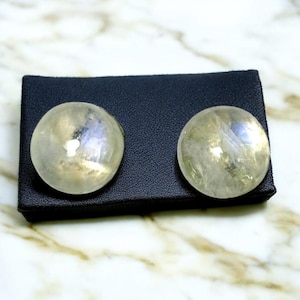 7mm Rainbow Moonstone Gemstone Stud Earrings with Sterling Silver