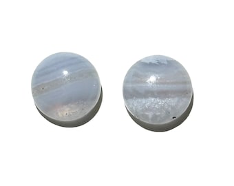 10mm Blue Lace Agate Gemstone Stud Earrings with Sterling Silver
