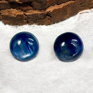 8mm Kyanite Gemstone Post Earrings with Sterling Silver