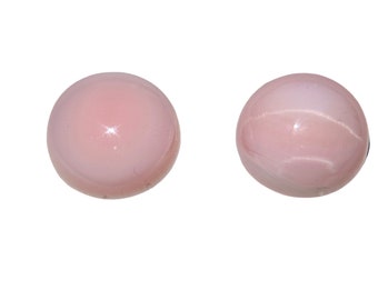 8mm Pink Queen Conch Shell Gemstone Post Earrings with Sterling Silver