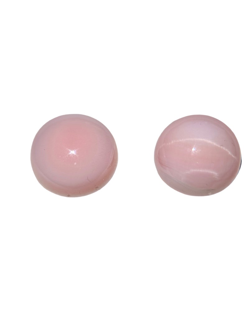 8mm Pink Queen Conch Shell Gemstone Post Earrings with Sterling Silver image 1