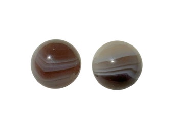 10mm Botswana Agate Gemstone Stud Earrings with Sterling Silver