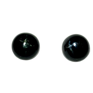 8mm Black Star Diopside Gemstone Post Earrings with Sterling Silver