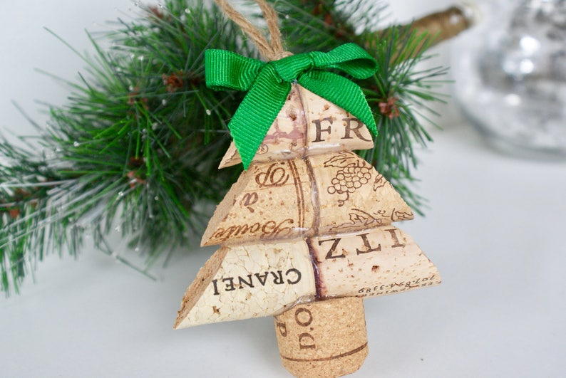 Christmas Tree Wine Cork Ornament Etsy