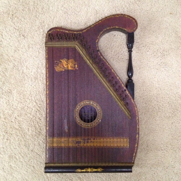 Antique Zither, Antique Mandolin Guitar, American Music Company, Zither, Mandolin Guitar, Antique Mandolin, Musical Instrument,