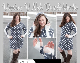 Vivacious V Neck Dress and Hoodie for Women size 00-30