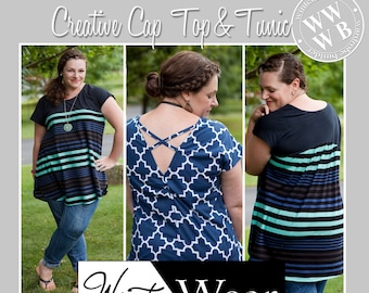 Creative Cap Sleeve Top & Tunic for Women size XXS-5X