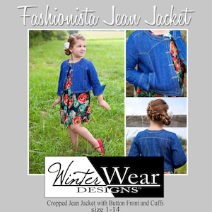 Fashionista Jean Jacket for Girls size 1-14