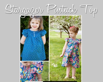 Stargazer Pintuck Top and Dress for girls size 9m-16