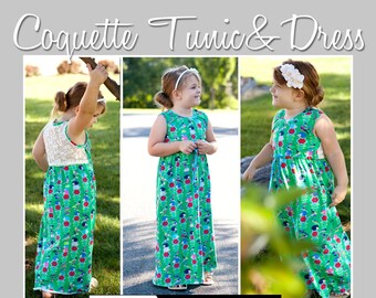 Coquette Top, Tunic, and Dress for girls size 1-14