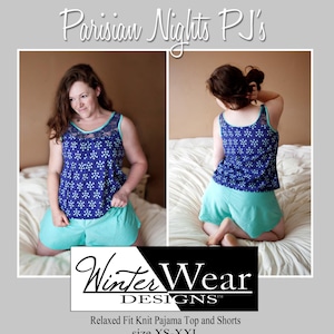 Parisian Nights PJ Top and Shorts for Women size XS-XXL image 1