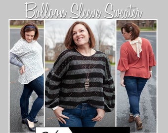 Balloon Sleeved Sweater Size XXS-5X