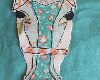 Horse Face FMA Free Motion Applique, free stitch applique pdf design to add to clothing, bags, pillows, etc...