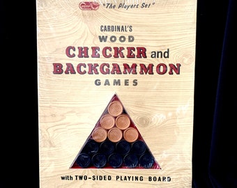 NIB - Vintage Wood Checkers and Backgammon Game - New in Original Packaging - SEALED & Unplayed