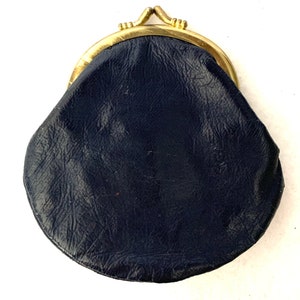 Vintage Tuxedo / Waist Coat Coin Purse 1960's Made in Hong Kong, Real Leather with Tiny Shell Buttons and Velveteen Lining image 6