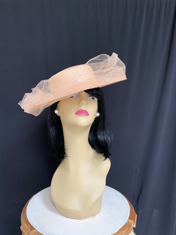 Vintage Adolfo II Fine Straw Hat with Netting / L… - image 1