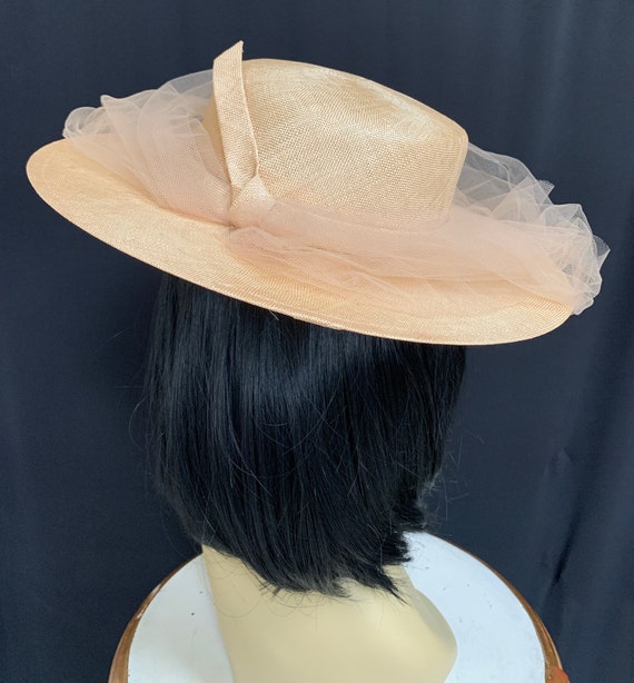 Vintage Adolfo II Fine Straw Hat with Netting / L… - image 4