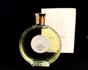 Vintage Nina Ricci Eau de "Coeur Joie" Paris in Lalique Bottle Made in France / Perfume, Parfum, Cologne, Fragrance
