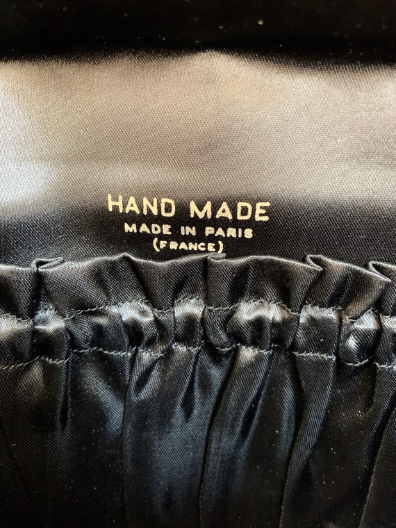 Vintage Black Satin Clutch / Purse / Handbag / Ev… - image 9