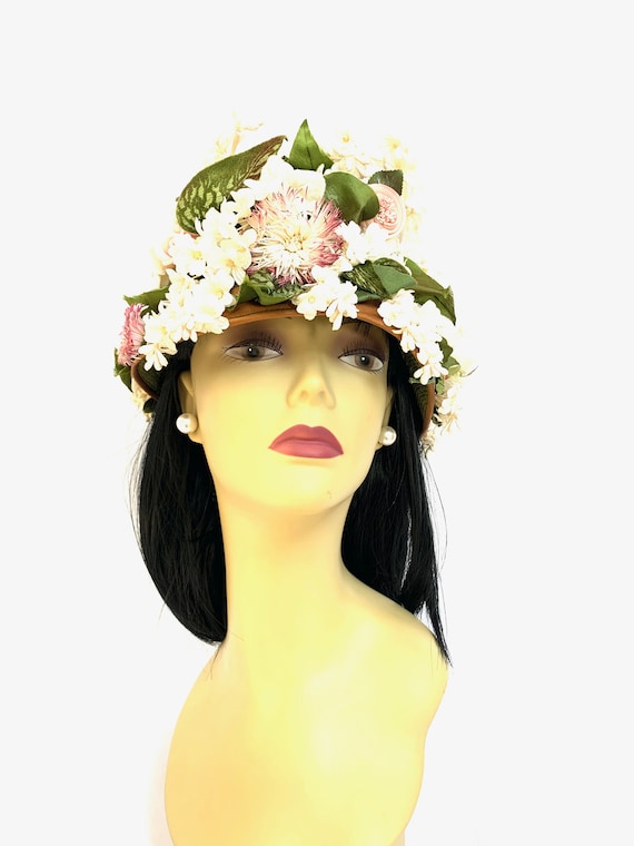 Vintage Bucket Hat with Flowers - Deborah Exclusiv