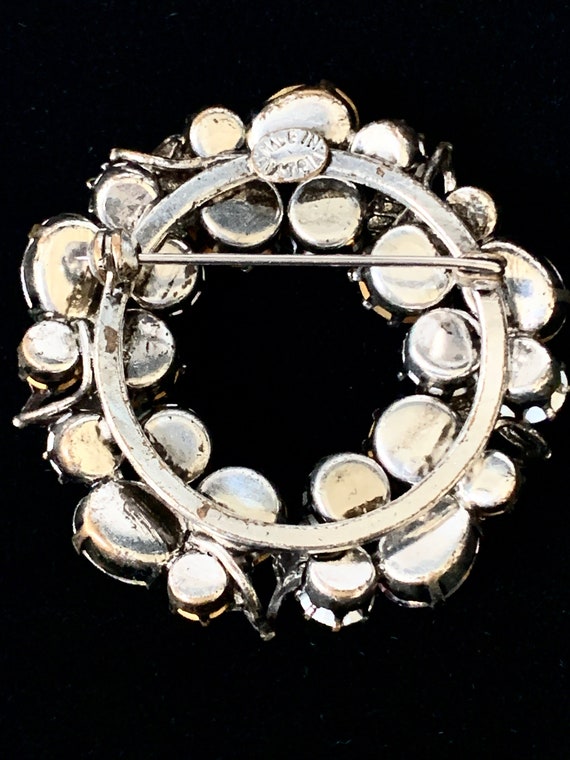 Lilac-Colored Austrian Crystal Brooch - Wreath St… - image 9