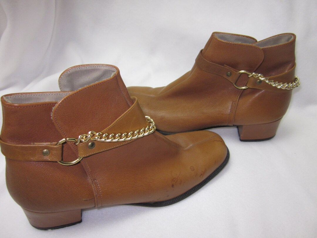 Vintage Italian Leather Ankle Boots in Camel With Versatile  display picture 1
