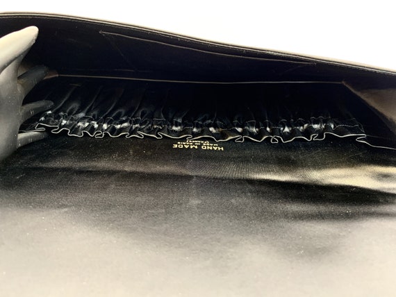 Vintage Black Satin Clutch / Purse / Handbag / Ev… - image 7