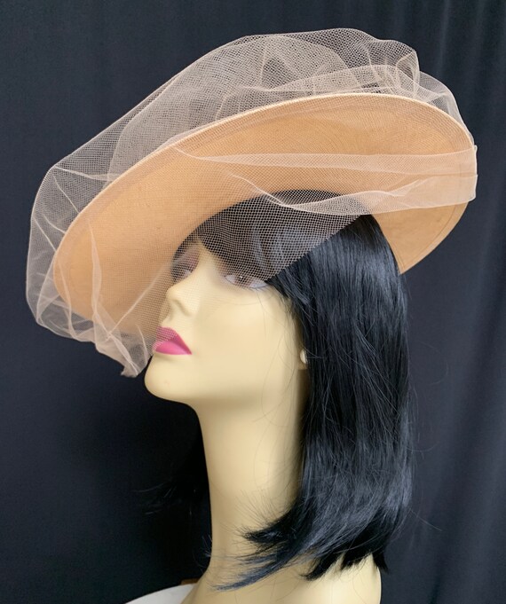 Vintage Adolfo II Fine Straw Hat with Netting / L… - image 7
