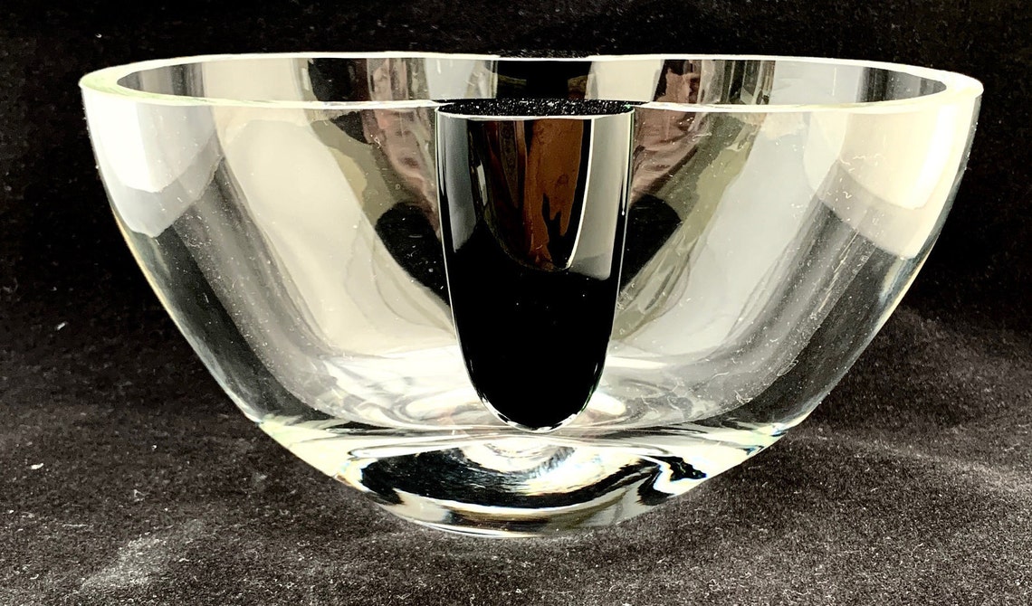 Vintage Krosno Glass Bowl with Decorative Dark Emerald Green Etsy