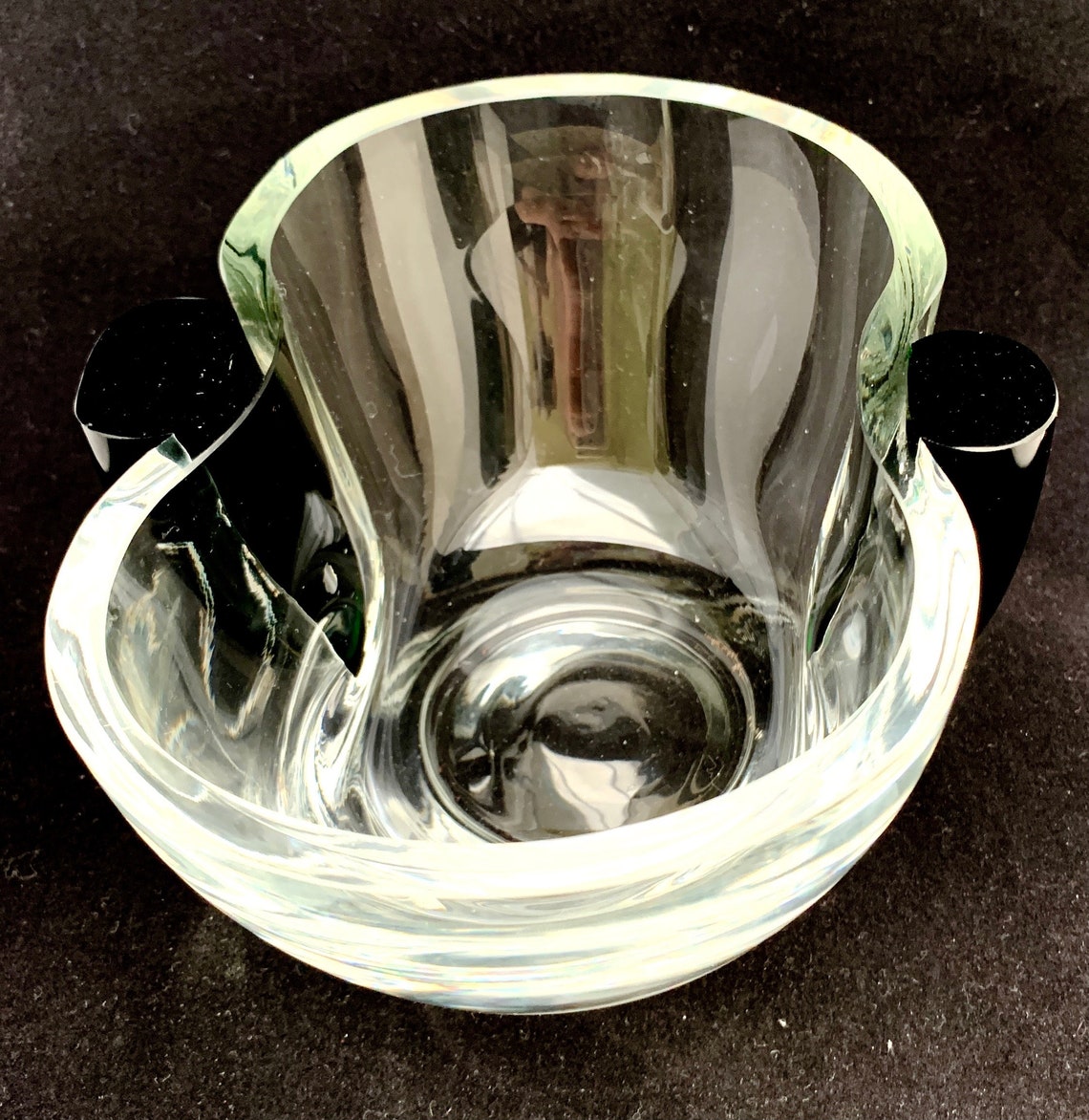 Vintage Krosno Glass Bowl with Decorative Dark Emerald Green Etsy