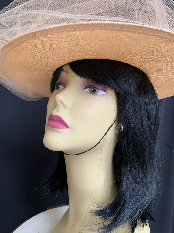 Vintage Adolfo II Fine Straw Hat with Netting / L… - image 8