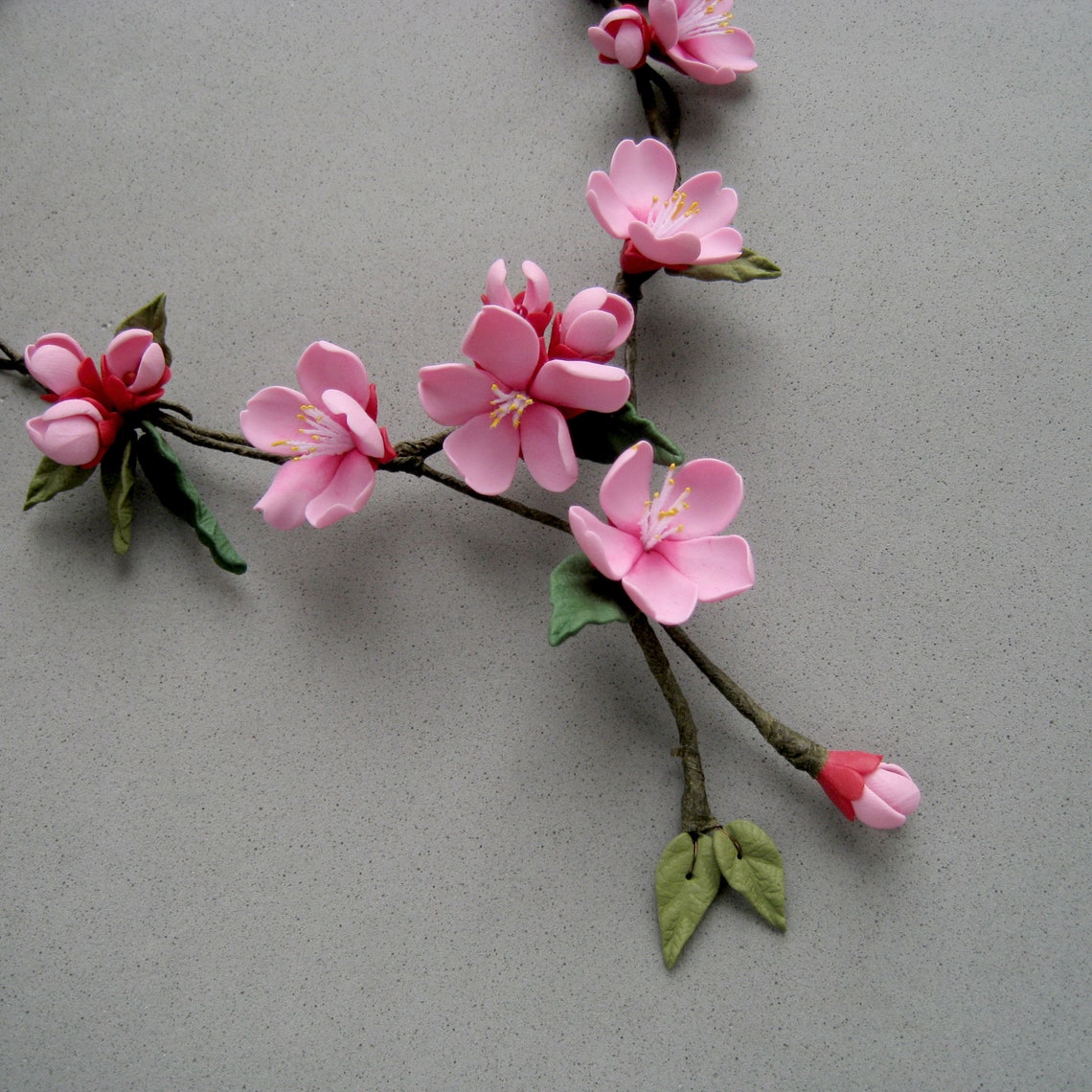 Sakura Flower Necklace Cherry Blossom Pink Wedding Bridal Etsy