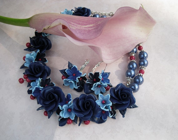 Blue artificial jewellery discount