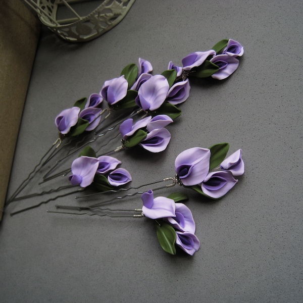 Purple Hair Flower Etsy