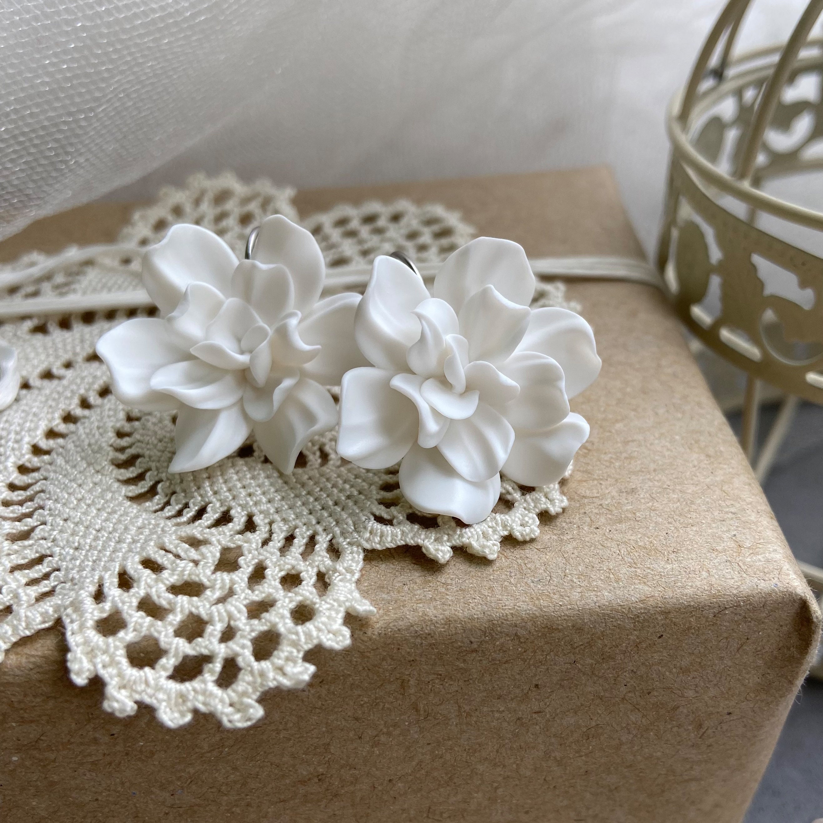 White Gardenia Earrings
