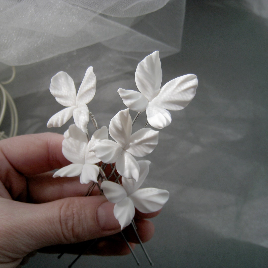 3 Pcs Bridal Flower Butterfly Hair Pins Clips & Earrings