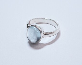 Cabochon Topaz silver ring