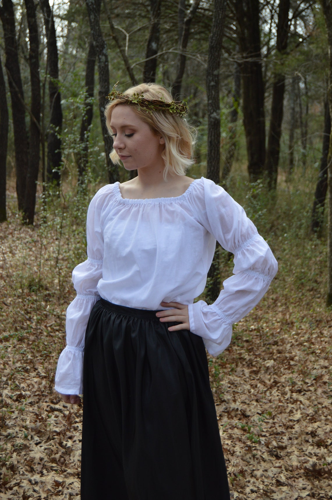 Marie Sleeved Peasant Blouse Cotton Voile Etsy