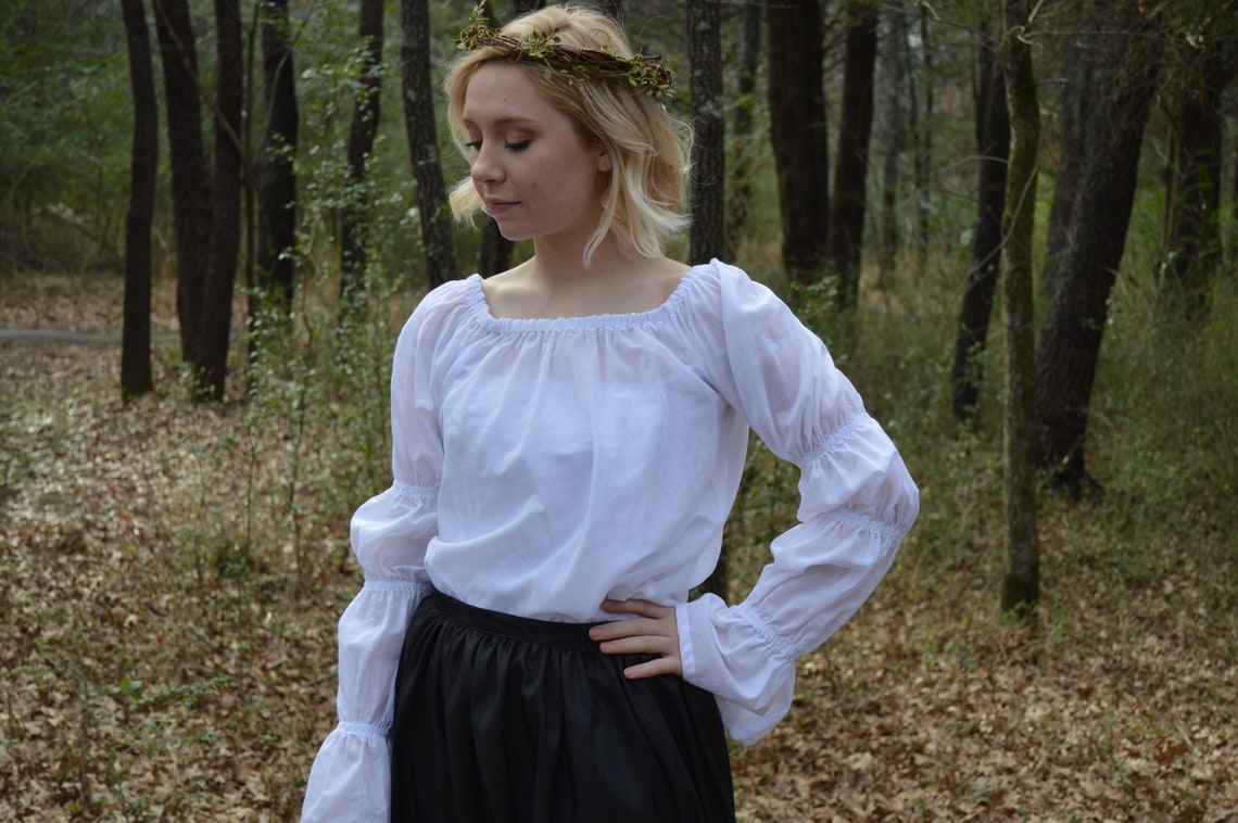 Marie Sleeved Peasant Blouse Cotton Voile Etsy