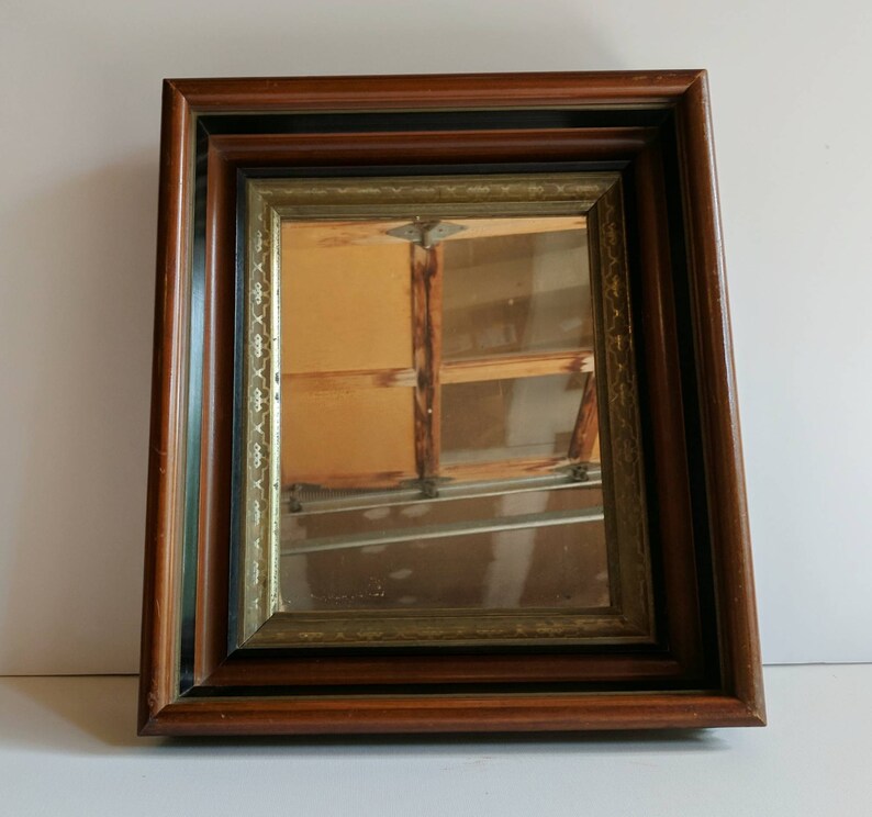 Small Wall Mirror Desk Antique Vintage
