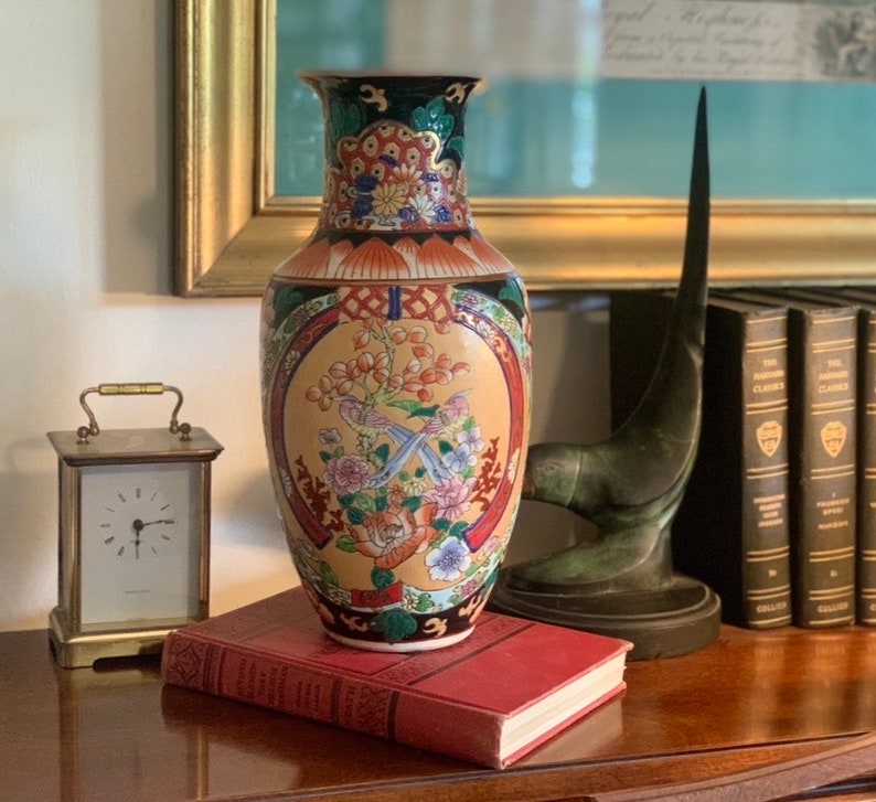 Large Chinese Vintage Vase Dining Table Centerpiece Chinese Traditional