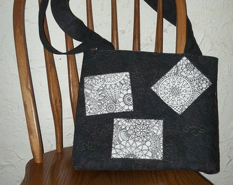 Sac fourre-tout à colorier fait main : style livre de coloriage pour adultes