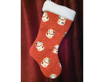 ミニチュアクリスマスストッキング - 招き猫