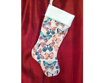 Butterflies Christmas Stocking - Customizable