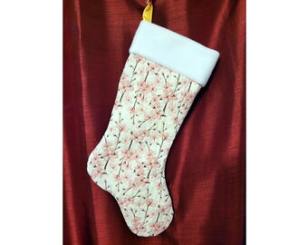 Cherry Blossoms Christmas Stocking - Customizable