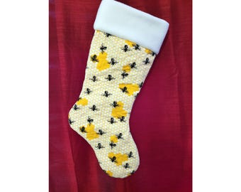 Bees Christmas Stocking - Customizable