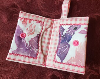 Mini portefeuille - Dragons roses