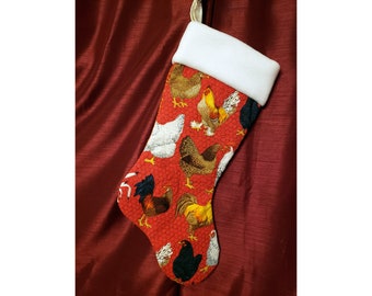 Bas de Noël Coqs et Poules - Personnalisable