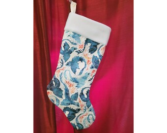Dragons Christmas Stocking - Shades of Blue version - Customizable